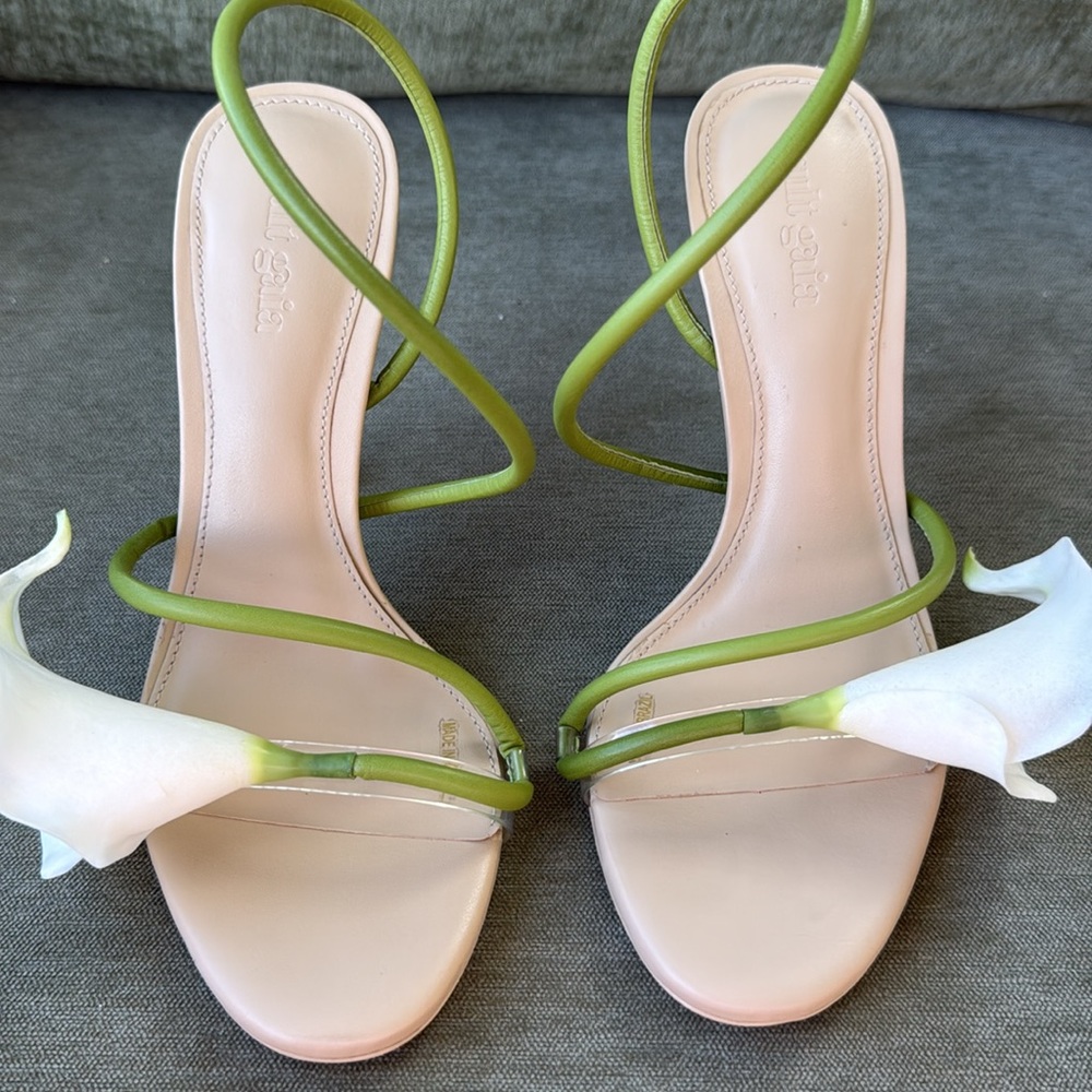 Cult Gaia Cassidy Heels Calla Lily Floral Statement Stiletto Sandal 37.5 - Picture 7 of 12